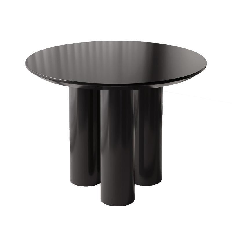 Guyii 30"-46" Black Round Dining Table, Modern White Kitchen Table for 4-6 People