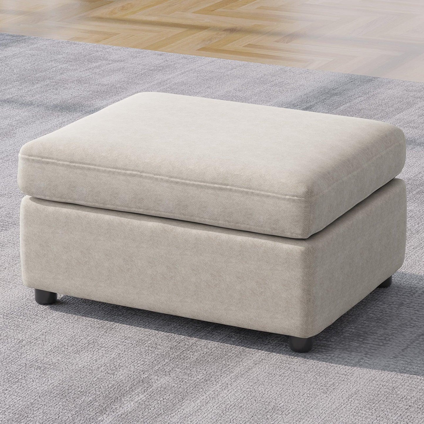 Guyii Sofa Ottoman, Storage Footrest for Sectional Sofa, Rectangular Couch Ottoman