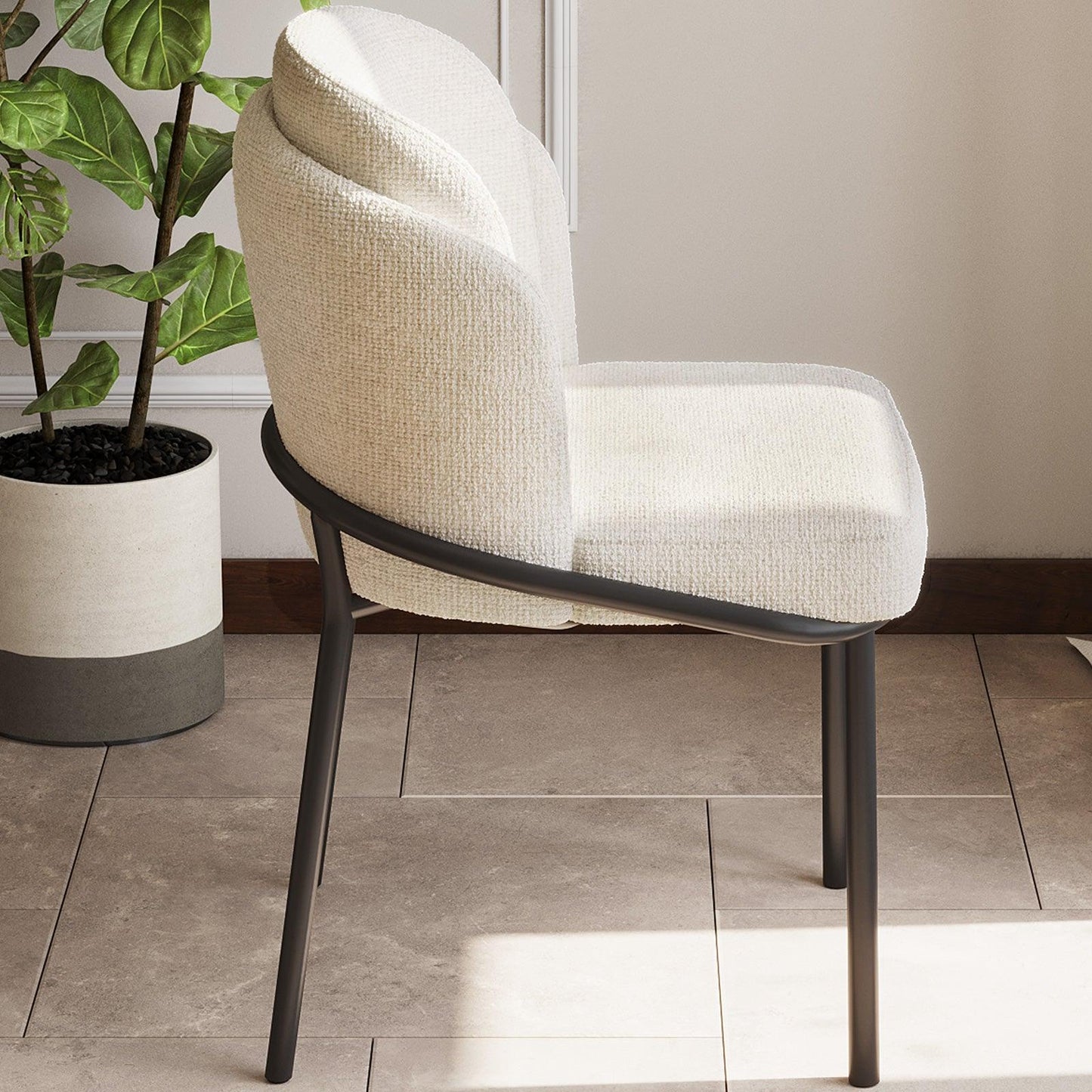 Guyii Dining Chairs Set of 2-6, Modern Fabric Dinner Chairs, Dining Room Kitchen Chairs with Metal Legs