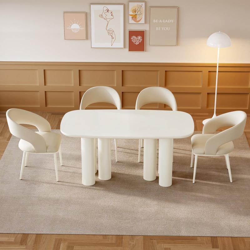 Guyii 55"-70" Rectangular Dining Table, Modern Kitchen Table for Dining Room