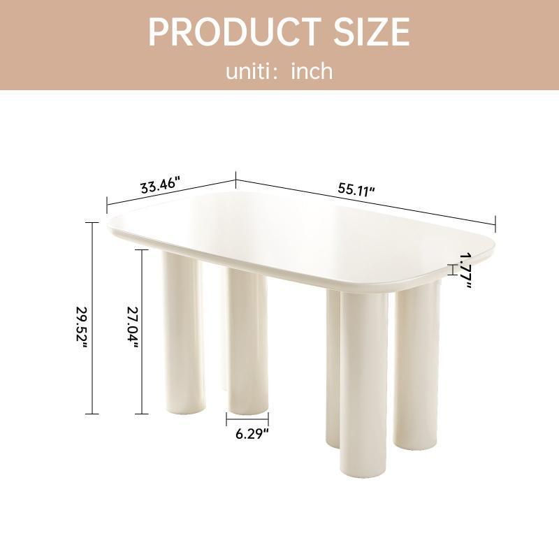 Guyii 55"-70" Rectangular Dining Table, Modern Kitchen Table for Dining Room