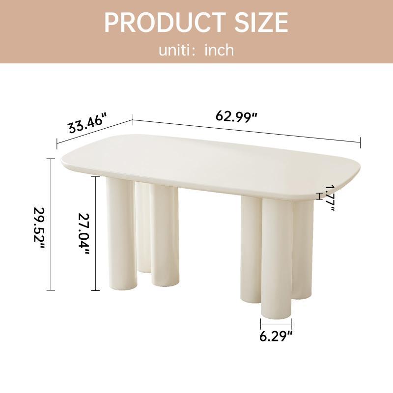 Guyii 55"-70" Rectangular Dining Table, Modern Kitchen Table for Dining Room
