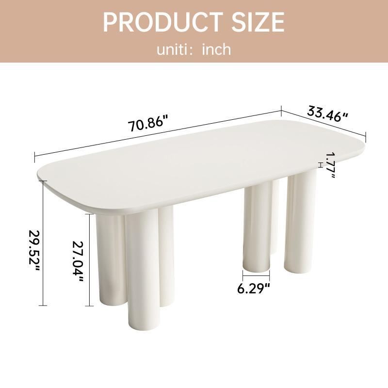 Guyii 55"-70" Rectangular Dining Table, Modern Kitchen Table for Dining Room
