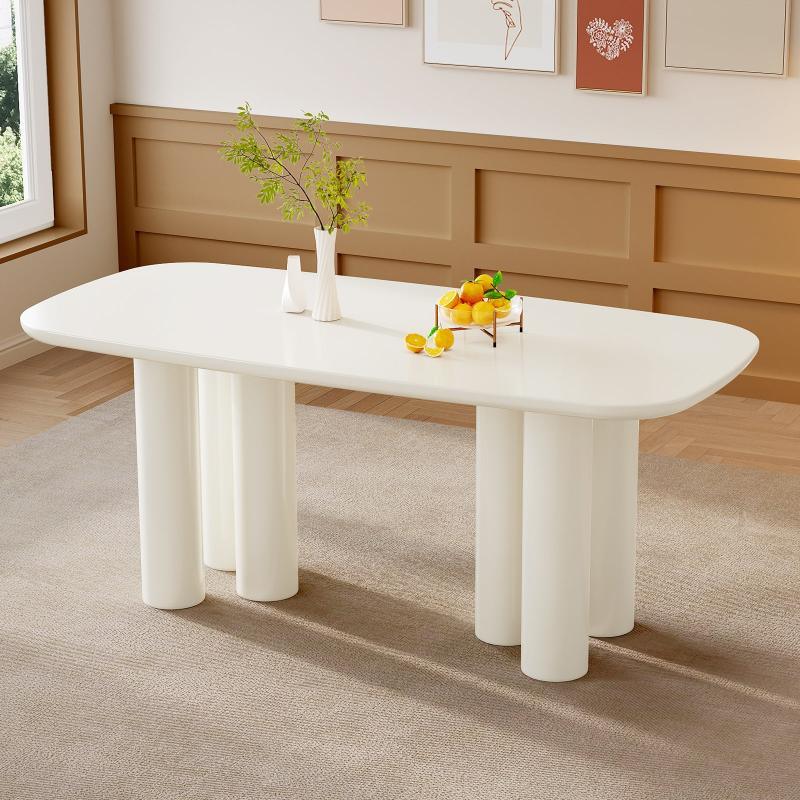 Guyii 55"-70" Rectangular Dining Table, Modern Kitchen Table for Dining Room