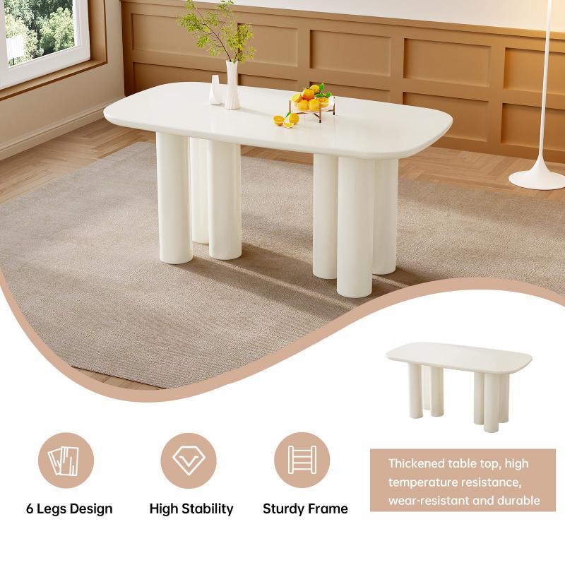 Guyii 55"-70" Rectangular Dining Table, Modern Kitchen Table for Dining Room