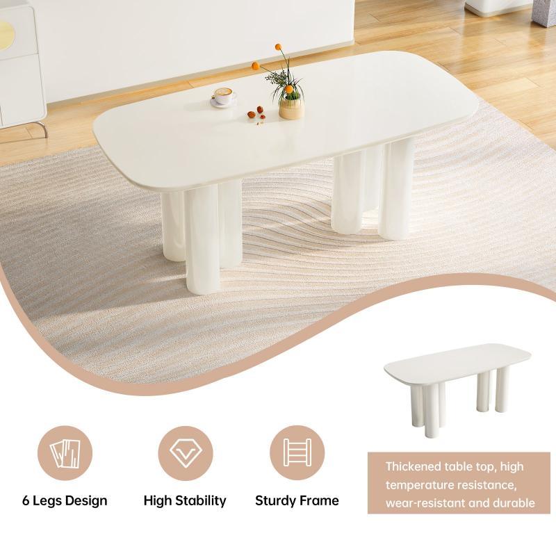 Guyii 55"-70" Rectangular Dining Table, Modern Kitchen Table for Dining Room